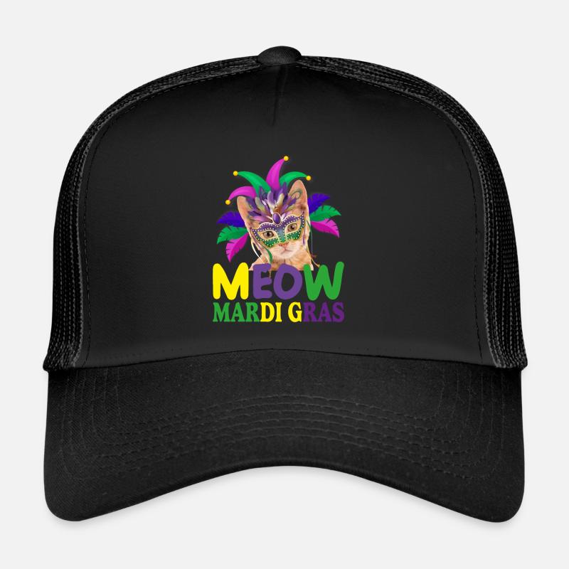 meow mardi gras , cut cat, cats lover Casquette trucker 