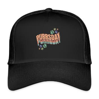 Colored Cat Paws On Purrsday - Trucker Cap - black/black - Front