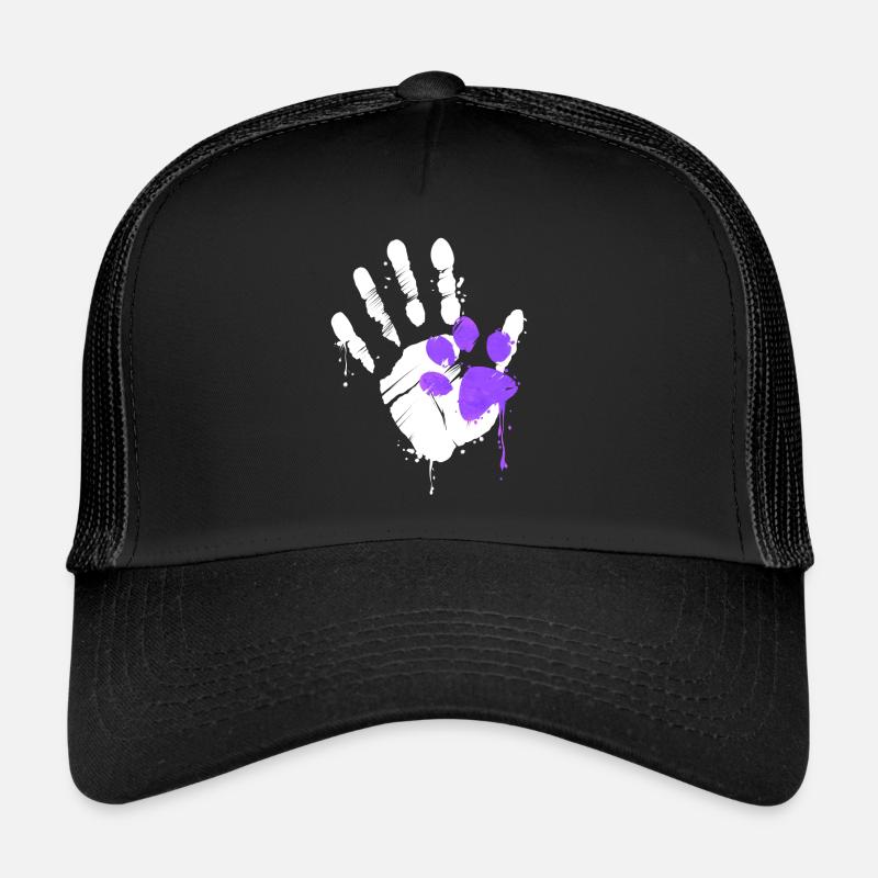 Empreinte High Five avec empreinte de patte violette Casquette trucker 
