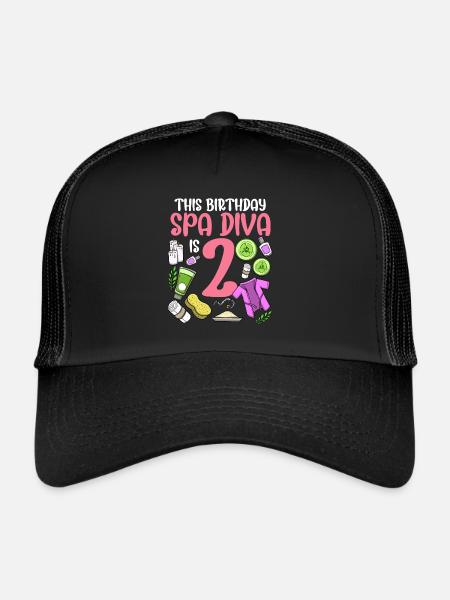 Spa Anniversaire pour les filles 2ème fête d’anniversaire Spa - Casquette trucker  - noir/noir - Devant
