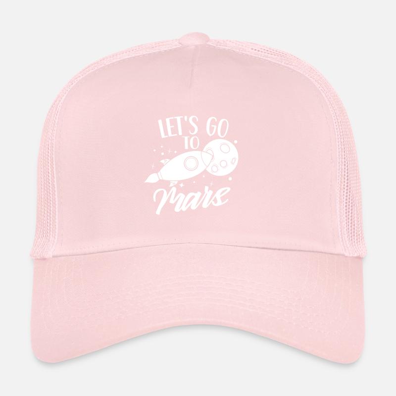 Allons à Mars Space Planet Astronaut Casquette trucker 