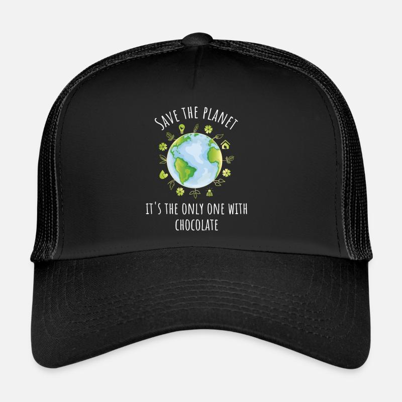 Save the plant - It's the only one with chocolate - Trucker Cap - Schwarz/Schwarz