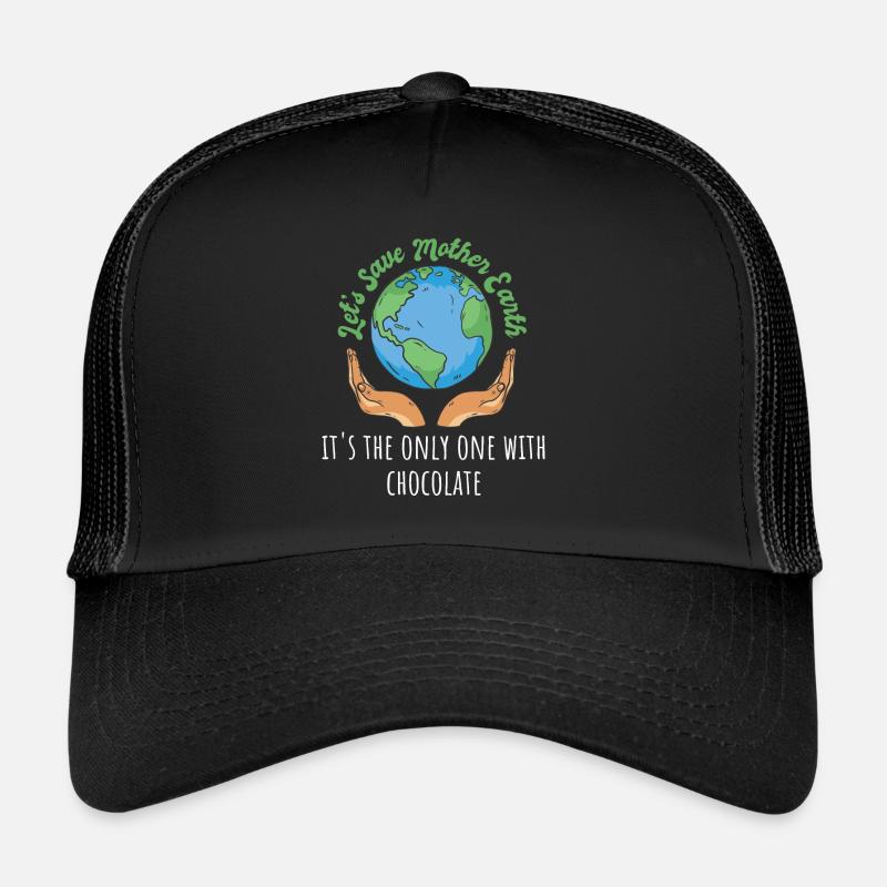 Save the plant - It's the only one with chocolate - Trucker Cap - Schwarz/Schwarz