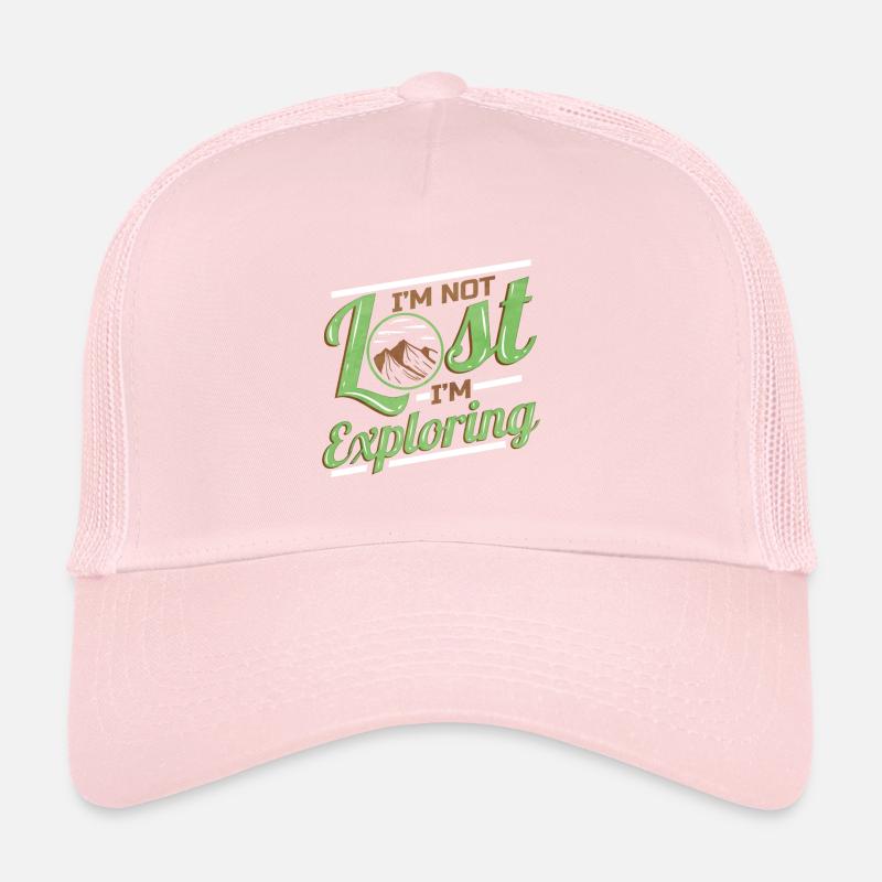 Logo I'm Not Lost I'm Exploring On Camping Trucker Cap