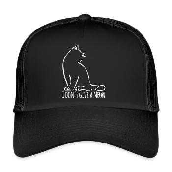 Hauskatze Katzen Katze - Trucker Cap - Schwarz/Schwarz - Vorne
