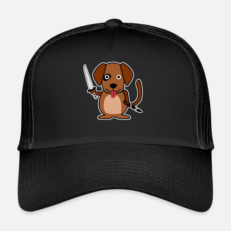 Katana Chien Samouraï Épée Ninja Épée Casquette trucker 