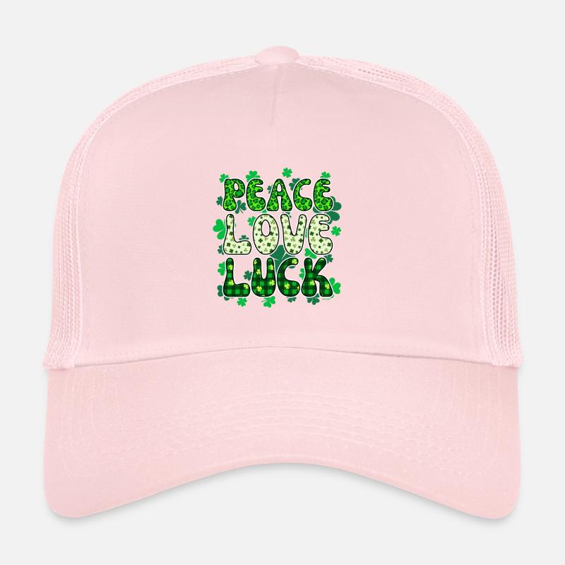 Saint Patrick Peace Love Luck Casquette trucker 