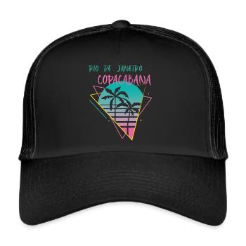 Copacabana Palm Rio-Holiday-Beach-Ocean-Surfing - Trucker Cap - black/black - Front
