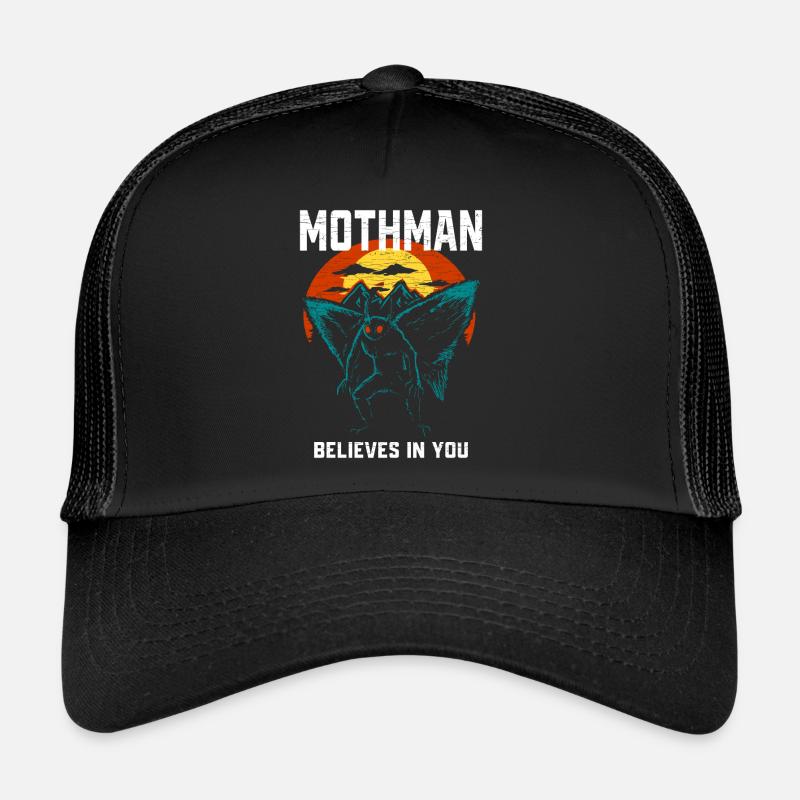 Mothman Kryptozoologie - Trucker Cap - Schwarz/Schwarz