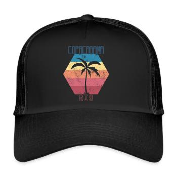 Copacabana Palm Rio de Janeiro Holiday Sea Beach - Trucker Cap - black/black - Front