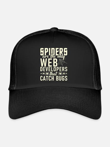 Cadeaux d’amoureux des araignées - Casquette trucker  - noir/noir - Devant