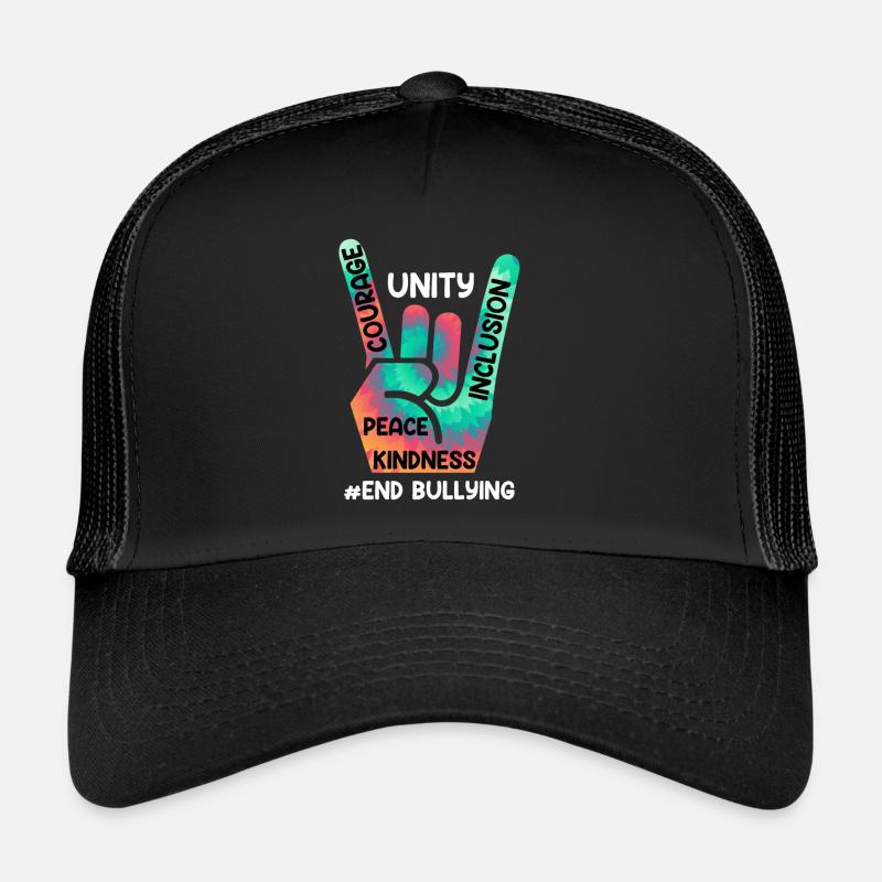 Stop à l’intimidation Sensibilisation et solidarité pour - Casquette trucker  - noir/noir