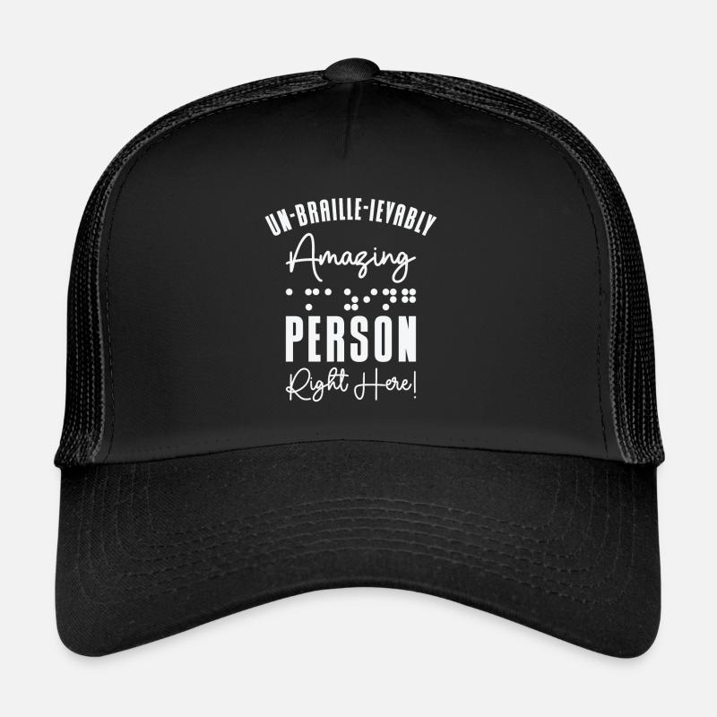 Conscience de la cécité aveugle en braille Casquette trucker 
