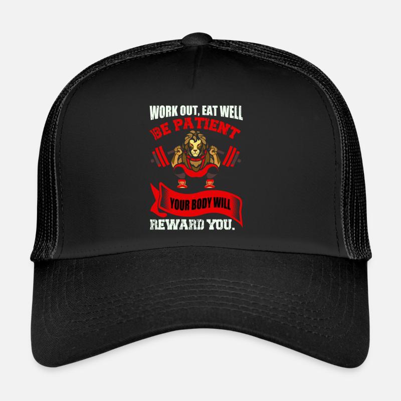 Dein Körper wird dich belohnen - Trucker Cap - Schwarz/Schwarz