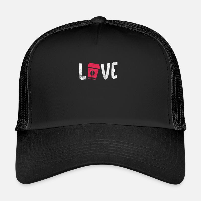 Kaffee - Trucker Cap - Schwarz/Schwarz