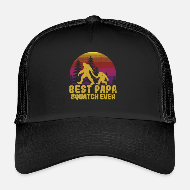 Best Papa Squatch Ever Funny Sasquatch Trucker Cap