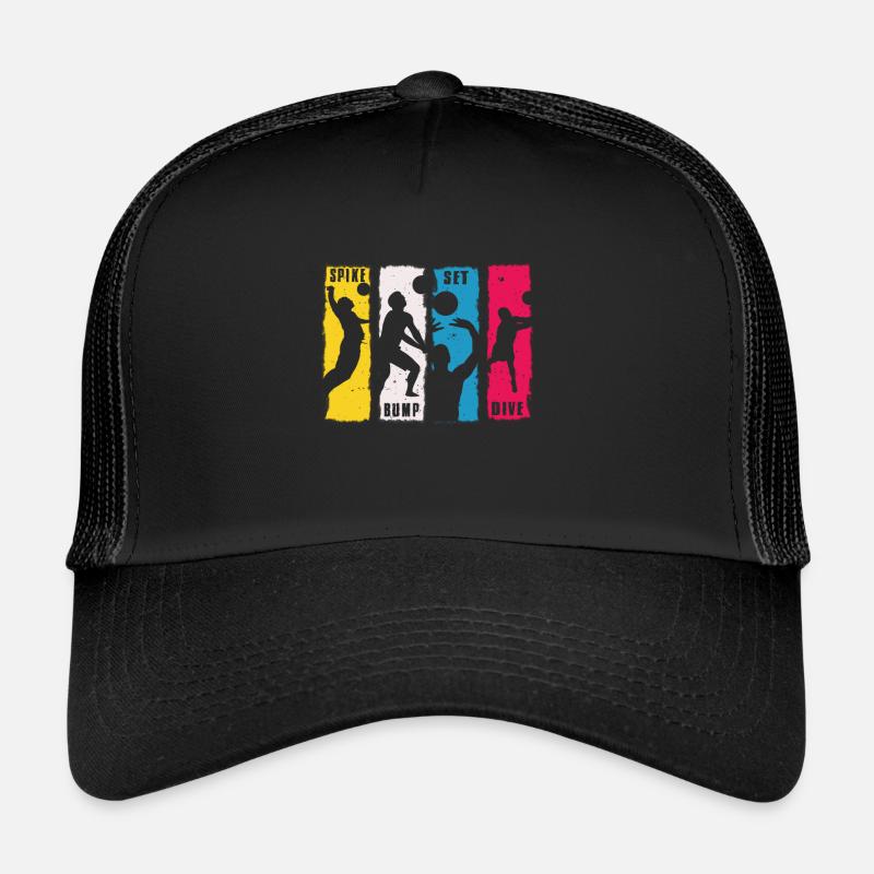Spike Bump Set Dive Volleyball Design gift Trucker Cap