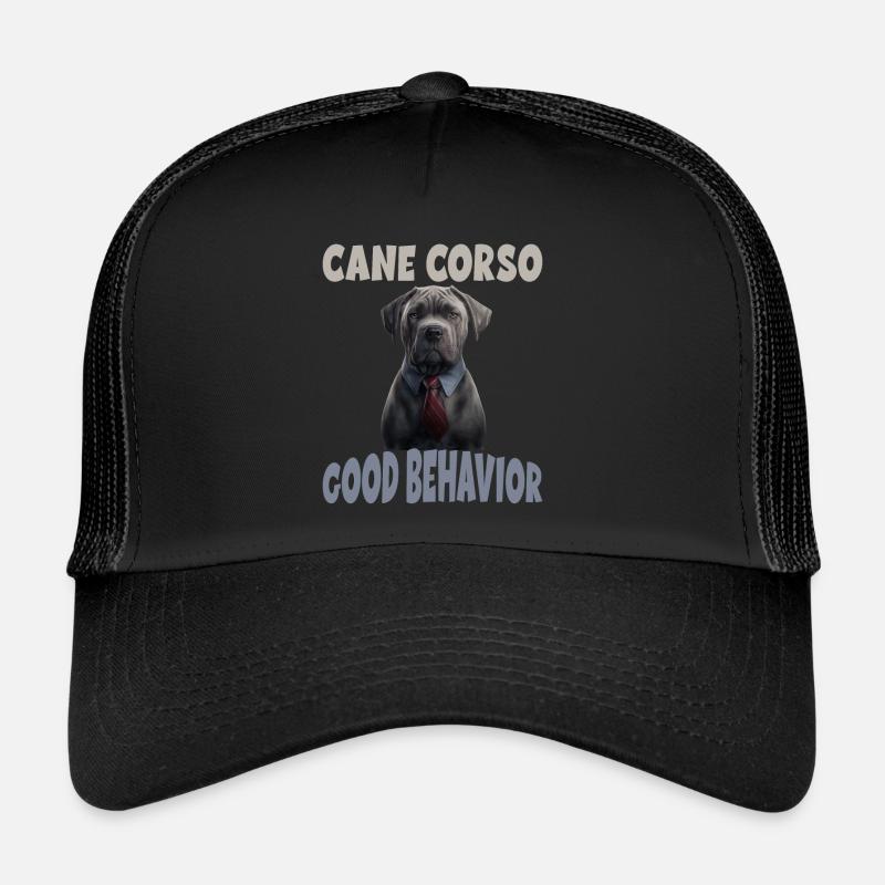 Cane Corso Gutes Benehmen Hundeerziehung - Trucker Cap - Schwarz/Schwarz