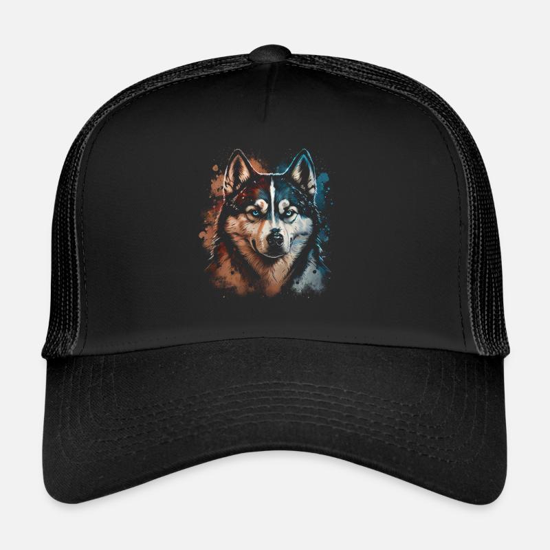 Chien Husky Sibérien Casquette trucker 