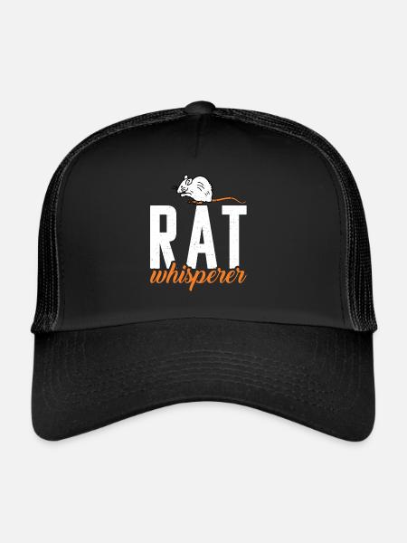 Rat Propriétaire Cadeau Rats Lover - Casquette trucker  - noir/noir - Devant