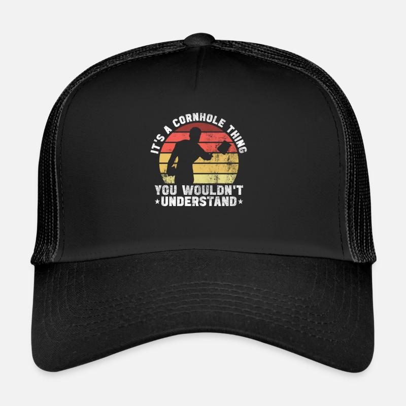 Cornhole Player Blind Hole - Funny Cornhole - Trucker Cap - black/black