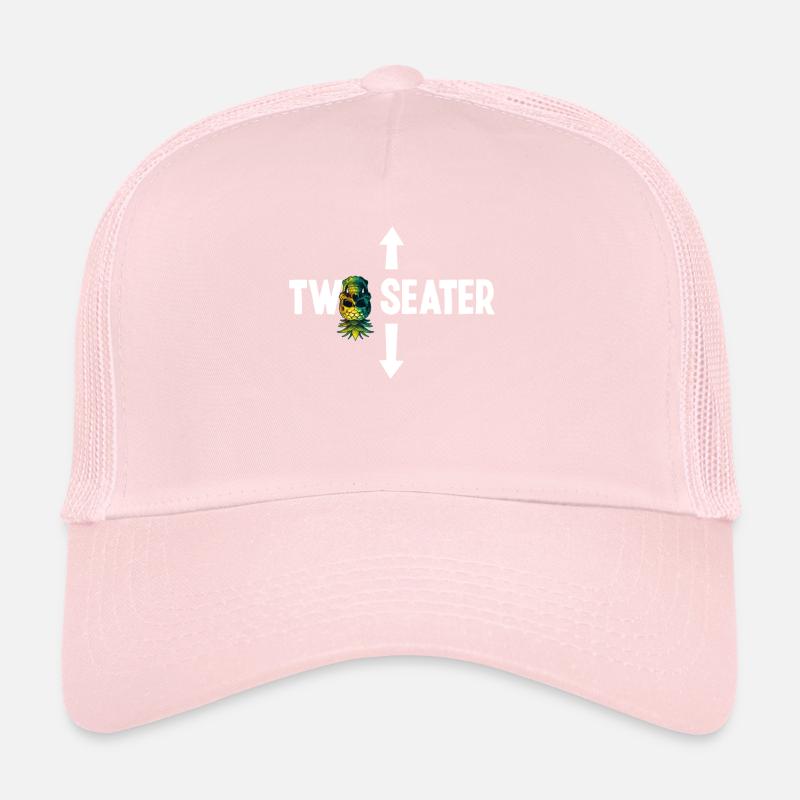 Two Seater Upside Down Pineapple Skull Swinger Trucker Cap