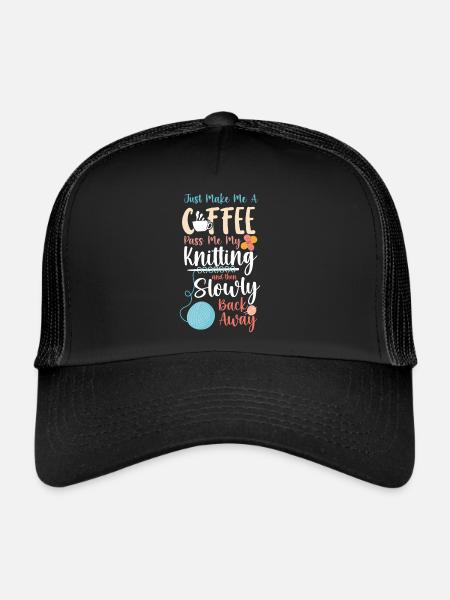 Tricoter du café tricoté juste faire - Casquette trucker  - noir/noir - Devant