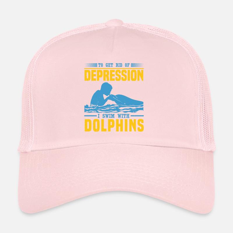 DEPRESSION I SWIM WITH DOLPHINS Trucker Cap