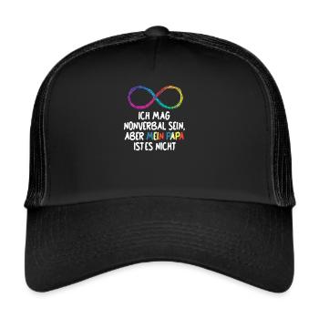Autisten ADHS ADHD Autismus Jugendliche - Trucker Cap - Schwarz/Schwarz - Vorne