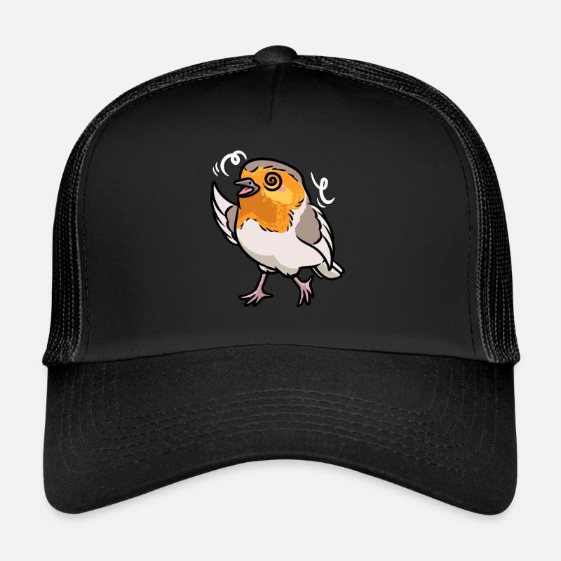 Rotkehlchen Vogel Kawaii Emoticon Trucker Cap