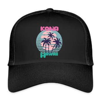 Palm Hawaii Kona Vacation Beach Ocean - Casquette trucker  - noir/noir - Devant