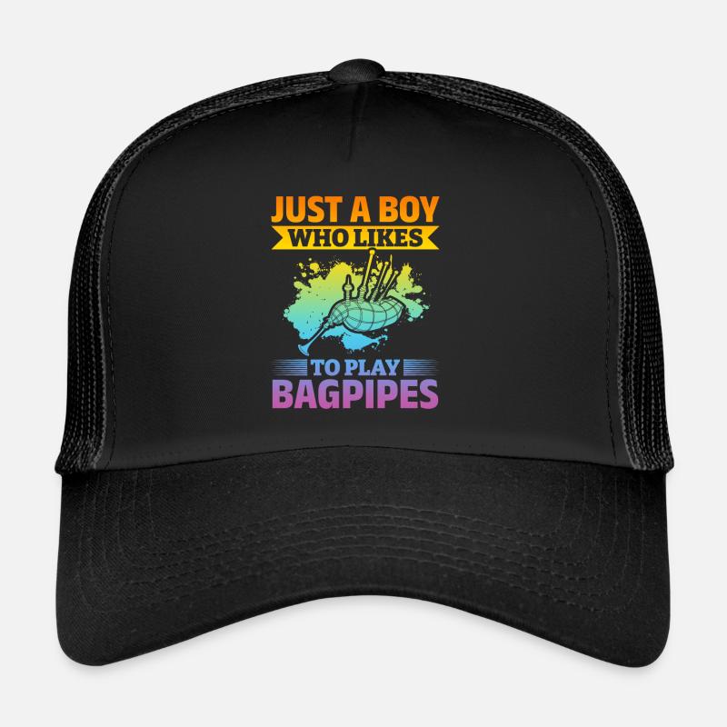 Juste un garçon qui aime jouer de la cornemuse - Bagpiper B Casquette trucker 