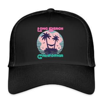 Sunglasses California Long Beach Palm Beach O - Trucker Cap - black/black - Front
