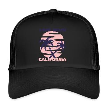 Family Vacation California Long Beach Palm Beach - Trucker Cap - black/black - Front