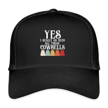 Cowbell More Cowbell-Vintager - Trucker Cap - black/black - Front