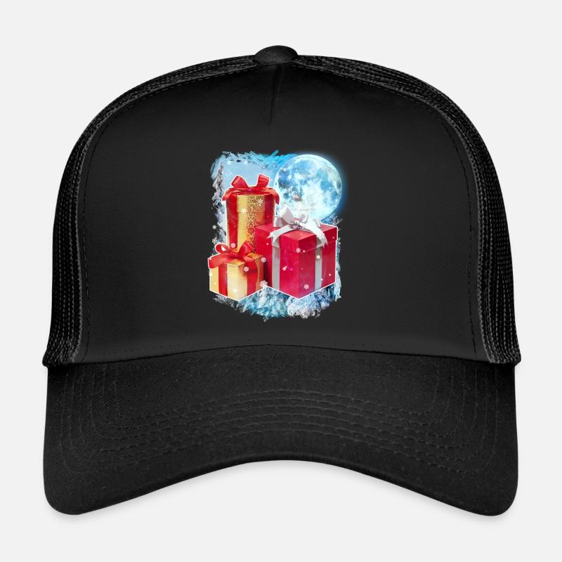 3 cadeaux de lune drôle de Noël Père Noël Jeu de mots Casquette trucker 