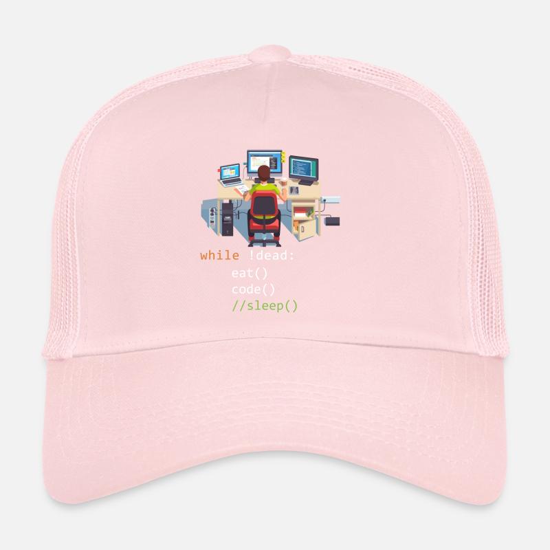 Informatique Python Programmeur Manger Code Sommeil Casquette trucker 