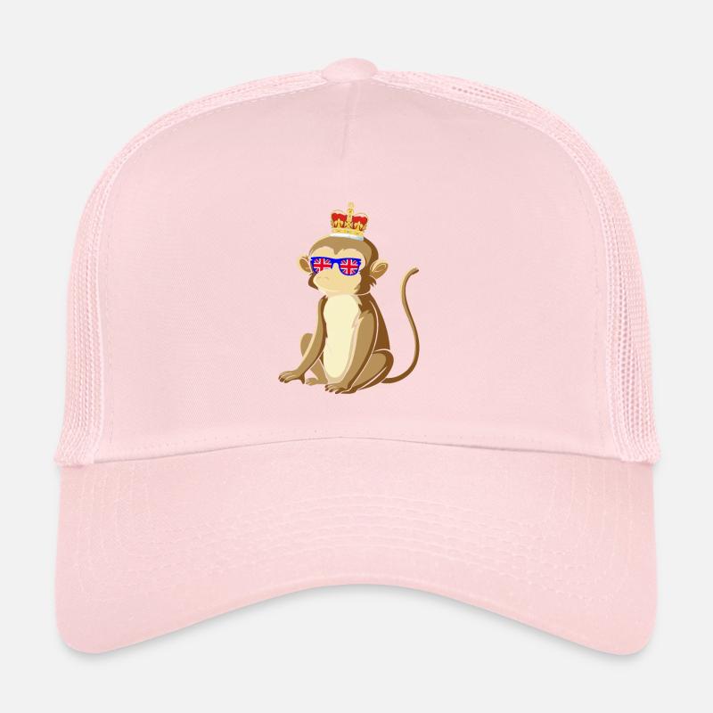 Monkey Queen Elizabeth II British Crown Trucker Cap