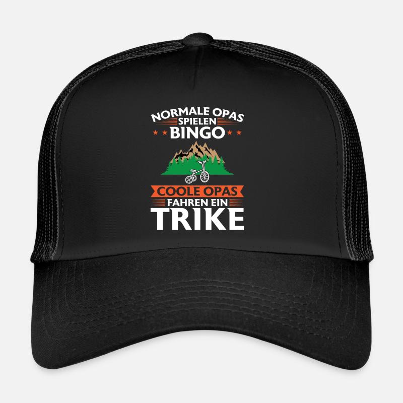Trike Opa Triker Geschenk - Trucker Cap - Schwarz/Schwarz