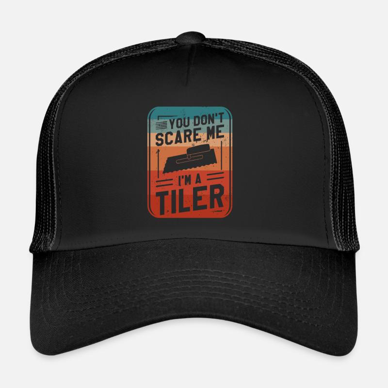 Du machst mir keine Angst Ich bin ein Fliesenleger Fliesenleger - Trucker Cap - Schwarz/Schwarz