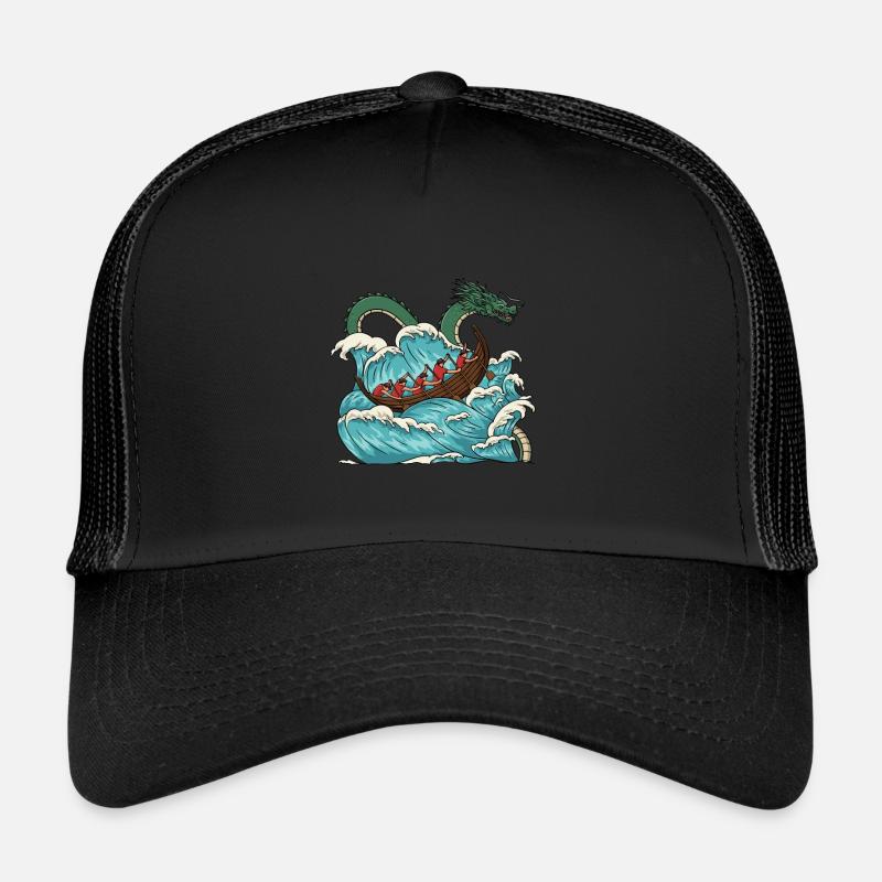 Conception de ramen et de bateaux-dragons Casquette trucker 