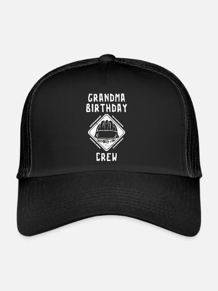 Grandma of the birthday team - Birthday building - Trucker Cap - black/black - Front