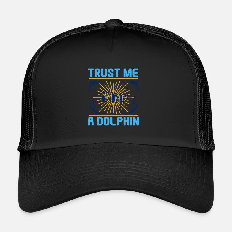 VERTRAU MIR, ICH BIN EIN DELFIN - Trucker Cap - Schwarz/Schwarz