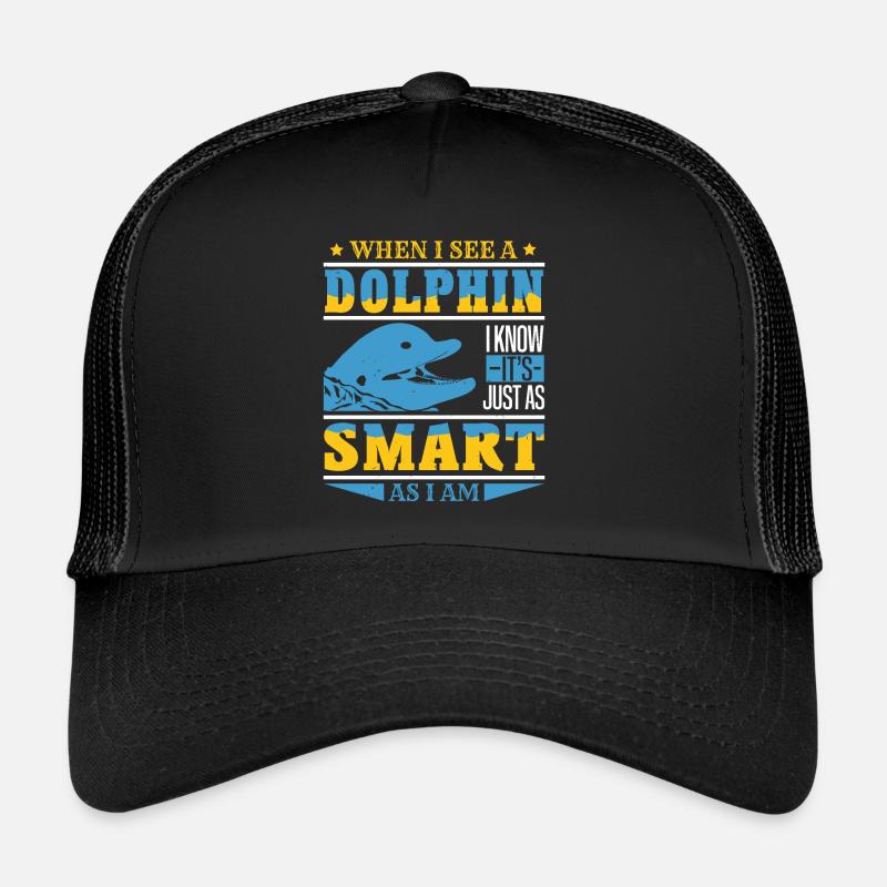 WENN ICH EINEN DELFIN SEHE, DER SO SCHLAU IST WIE ICH BIN - Trucker Cap - Schwarz/Schwarz