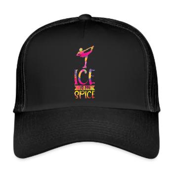 Eis Skating -Skater Eisschild Skate Girl - Trucker Cap - Schwarz/Schwarz - Vorne
