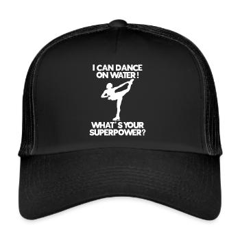 Eis Skating -Skater Eisschild Skate Girl - Trucker Cap - Schwarz/Schwarz - Vorne