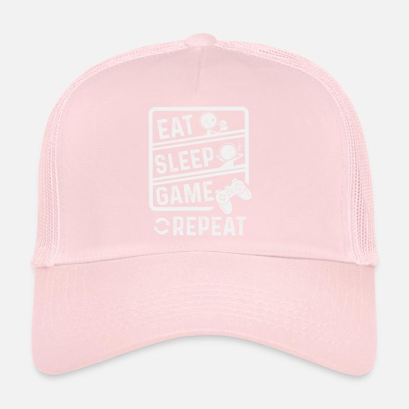 Manger le jeu de sommeil Répéter la console de jeu Gamer Casquette trucker 