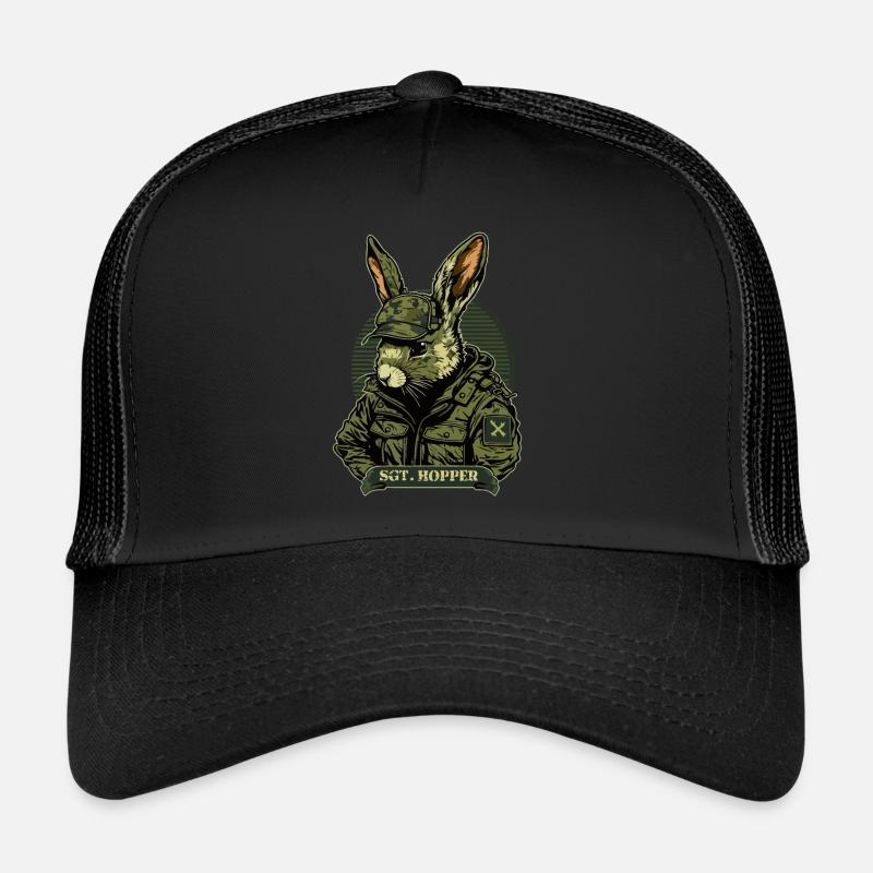 Rabbit military forest defense commandos Trucker Cap