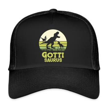 Gotti Saurus Gotti Schweiz Patentante - Trucker Cap - Schwarz/Schwarz - Vorne