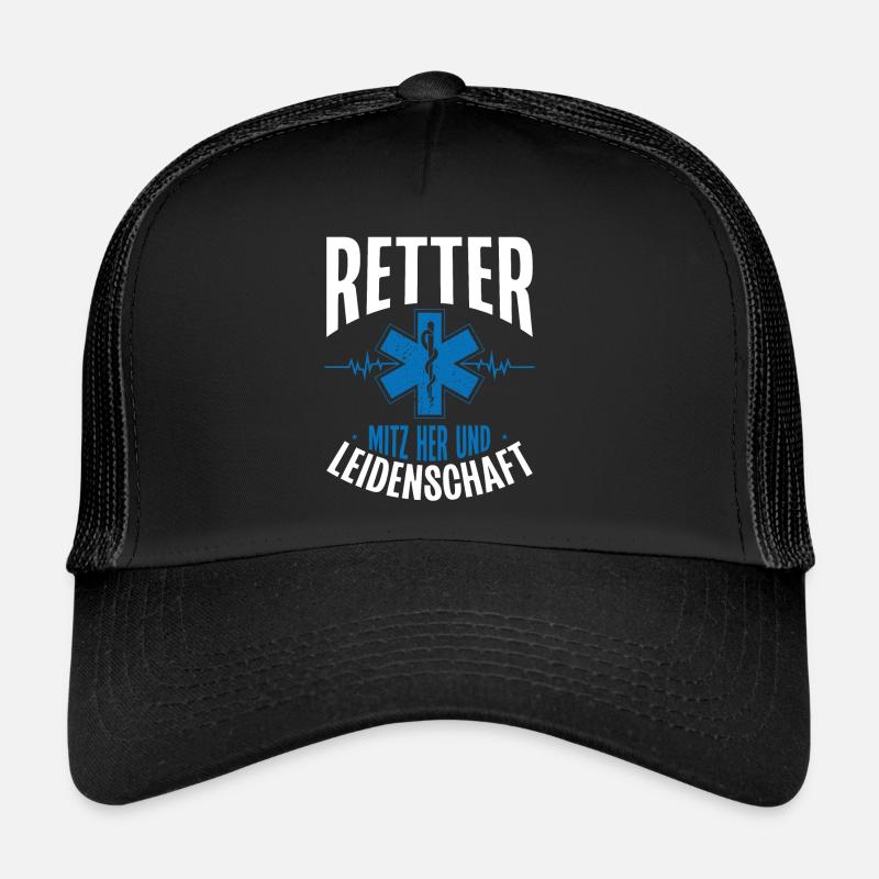 Retter Mit Herz Und Leidenschaft - Trucker Cap - Schwarz/Schwarz